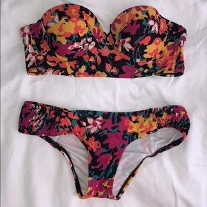 Roxy Floral Bandeau 2-piece Swimsuit